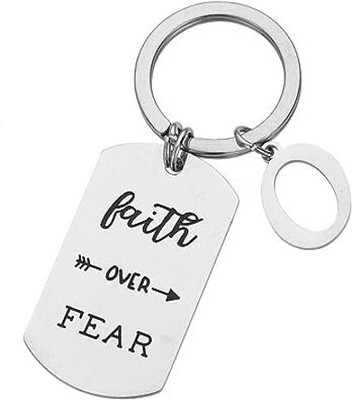 Artisans Crafted Faith Over Fear Keychain with Initial O Key Chain