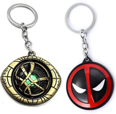 Jainsburys Combo of Doctor Eye Strange Rotating & Deadpool Rotating keychain Key Chain