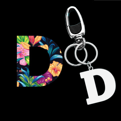 Shiv Jagdamba A to Z Alphabet Key Rings Stainless Steel Letter Charm Keychain D - LCKShiv981 Key Chain