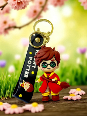 SSAppliances Harry Potter Silicone Keychain | Cute Cartoon Character with Broom | Key Chain