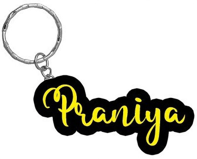 SY Gifts Praniya Name Black Yellow Name Keychain Key Chain