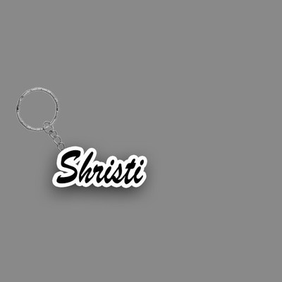 SY Gifts SYG Shristi Name Keychain White And Black Key Chain