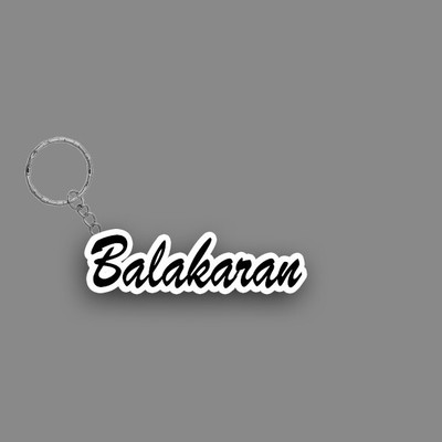 SY Gifts SYG Balakaran Name Keychain White And Black Key Chain