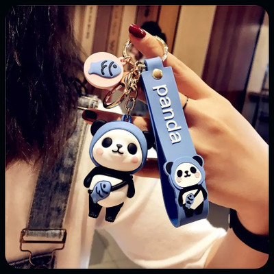 gtrp Keychain-Cute 3D Panda With Charm (Blue) Key Chain