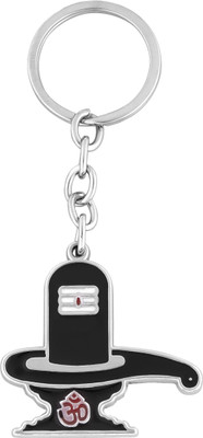 GCT Lord Shiva Shivling OM (KC-3) Black Metal Keychain for Car Bike Men Women Keys Key Chain
