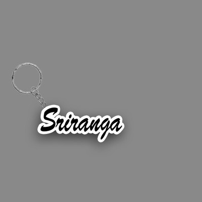 SY Gifts SYG Sriranga Name Keychain White And Black Key Chain