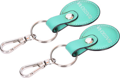 Sassora Genuine Leather Round Shape Key Chain Gift Set - Pack Of 2 Key Chain