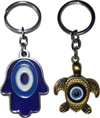 MAG BEE Evil Eye Proection (Design-18 & Design-25) Pack of 2 for Car Bike Men Women Key Chain