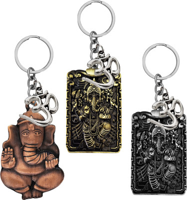 The Men Gift Lord Ganesha Om Metal– Keychain for Car, Bike & Office ShivKey598-608-609 Key Chain