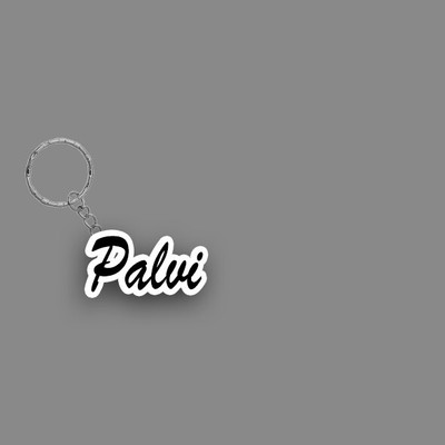 SY Gifts SYG Palvi Name Keychain White And Black Key Chain