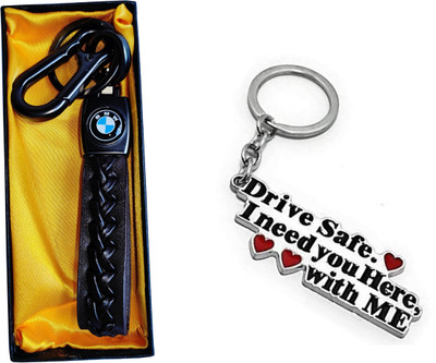 gtrp Leather Stripe Auto Key Accessories & Metal Hook Locking for finished look Key Chain