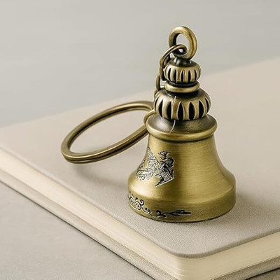 VAIDRAJ Tibetan Prayer Bell Motorcycle Biker Luck Riding Guardian Bell KeyChain(GOLD13) Key Chain