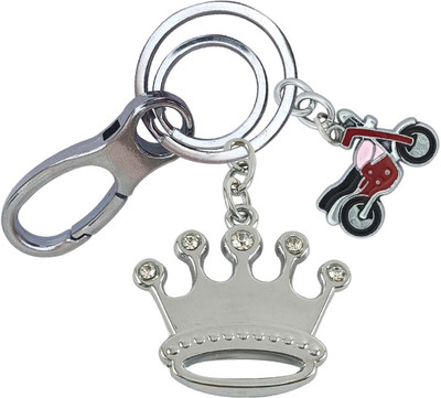 HANDSOME ISK Diamond Princess Crown with Bike Nice Locking Lock Key Chain