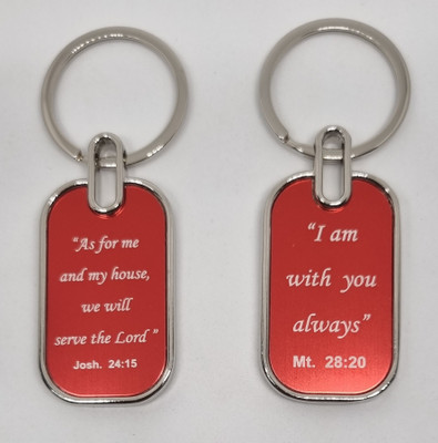 BLESSINGS Set Of 2 Red J Bible Verses Key Chain