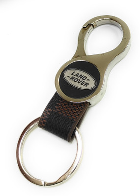 Jdp Novelty Round Shape Leather Metal Keychain for Land Rover Car Key Chain