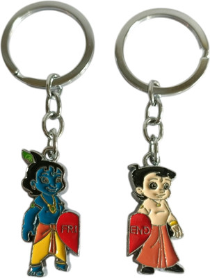 GiftyLuxe Magnetic Krishna and Bheem Friendship Key Chain