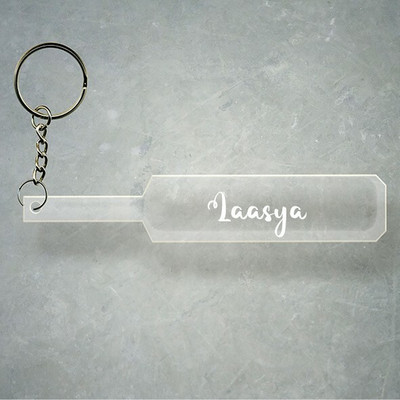 SY Gifts Cricket Bat Logo Design With Laasya Name Key Chain