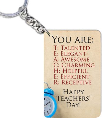 Fab2Classy Teacher's Day HD Quality Printed Wooden Keychain Key Chain