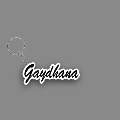 SY Gifts SYG Gaydhana Name Keychain White And Black Key Chain