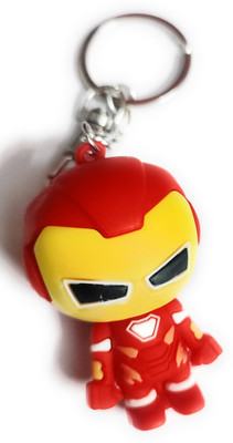 WHITE POPCORN Character Ironman Silicone Keychain Key Chain