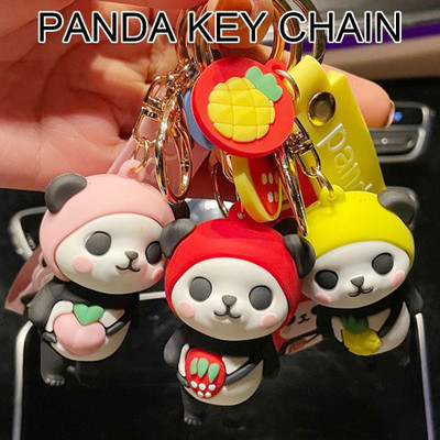 gtrp 2022 Creative Cute Panda Key Chain Pendant Cartoon Key Buckle For Gift 3Pes Key Chain