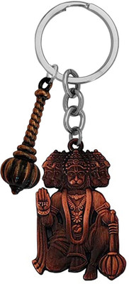 M Men Style Religious Lord Pawanputr Bajrangbali Panchamukhi Hanuman With Gada SKey2022568 Key Chain
