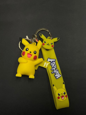 gtrp key Chain-Pokemon Pikachu 3D Silicon Keychains + Bagcharm + Key Chain