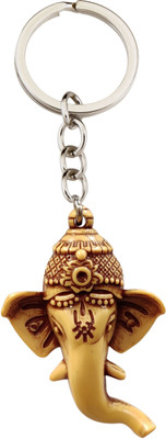 BLESSINGS Face Ganesh Wooden Effect Plastic Key Chain