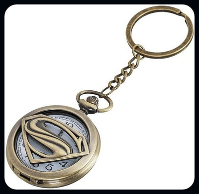 BBG BBG_Superman Premium Pocket Watch Metal Keychain Retro Vintage-A Key Chain