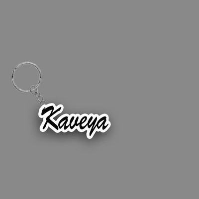 BBG FK_ Kaveya Name Keychain White And Black Key Chain