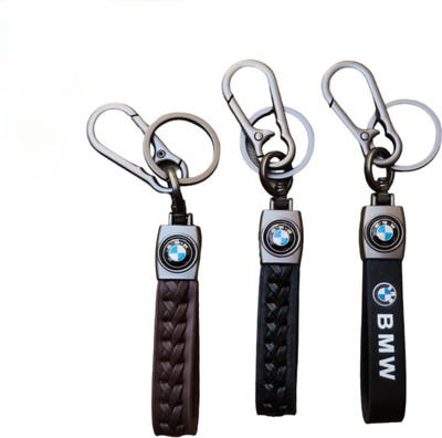 JNV Combo Of Leather Keychain Compatible With BMW 2 Series | 5 Series | 6 Series Car Key Chain
