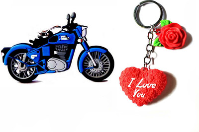 Meeko.com Red Heart Rubber With Bullet Bike Key Chain 02t67 Key Chain
