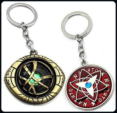 Meeko.com Keychain-Combo of Dr eye Strange & Naruto spinning rotating keychain-A Key Chain
