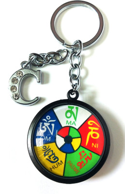 Meeko.com Glass Ladakh With C Letter Bike Key Chain 02 Key Chain
