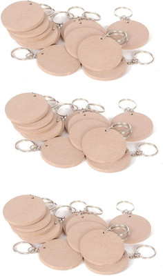 Ecomology 30 Pcs Round Shape Key Chain (55 x 55) mm | Mandala Art MDF Board Key Chain