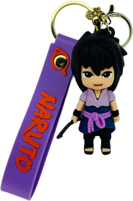 Ecomease 3D Silicone Sasuke Uchiha Keychain, Naruto Anime Keyring for Fans Key Chain