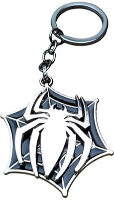 toycraft Spider Spin Rotating Metal Key Chain (Silver) Key Chain