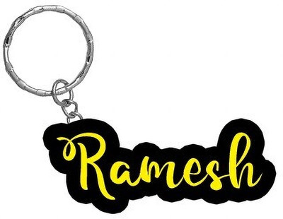 SY Gifts Ramesh Name Black Yellow Name Keychain Key Chain
