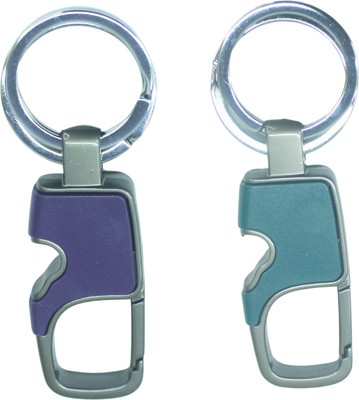 MIKADOECOM Set of 2 Metal Keychains | Red & Blue Carabiner Key Rings for Men & Gifts Key Chain