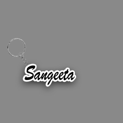 SY Gifts SYG Sangeeta Name Keychain White And Black Key Chain