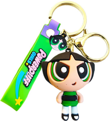 HappierYou The Powerpuff Girls - Buttercup 3D Silicone Keychain with Bagcharm and strap Key Chain