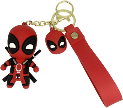 The TaNeTaMe Shop Deadpool Marvel Keychain | Silicone | Anime Keychain | Red Key Chain