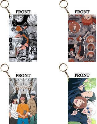 Hariyaali Enterprises LLP HAIKYU X JUJUTSU KAISEN HINATA AND GOJO Unique Style 4 pcs Combo Key Chain