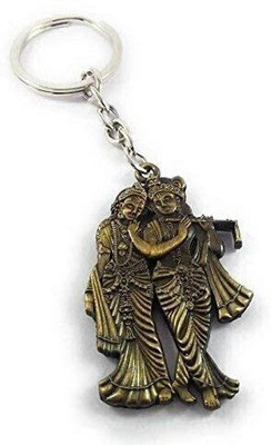 MAG BEE Antique Double Sided Radha Krishna High Quality Metal Key Chain