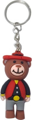 heeva creation Cute 3D Bear Keychain.(1 Piece)..Colour- Multi.(Red). Key Chain