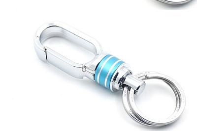 Jdp Novelty Stylish Hook Locking Silver Metal Carabiner Double Ring Metal KeyChain. Key Chain