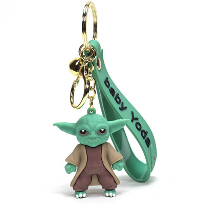Daiyamondo Baby Yoda Super Hero Star war 3D keychain with Long Ribbon For Yoda fan Key ring Key Chain