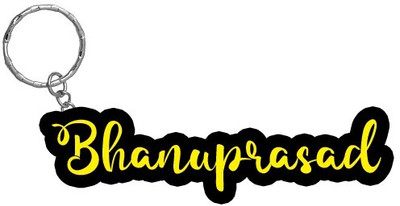 SY Gifts Bhanuprasad Name Black Yellow Name Keychain Key Chain