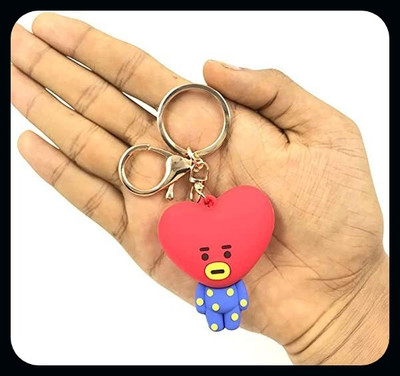 gtrp Keychain-Cute Tata BTS | BT21 Kpop Character | Doll Fancy Heavy Silicone Red Key Chain