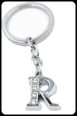 gtrp Trendy-Alphabet R Metal Key Chain For Unisex with attractive Diamond Key Chain